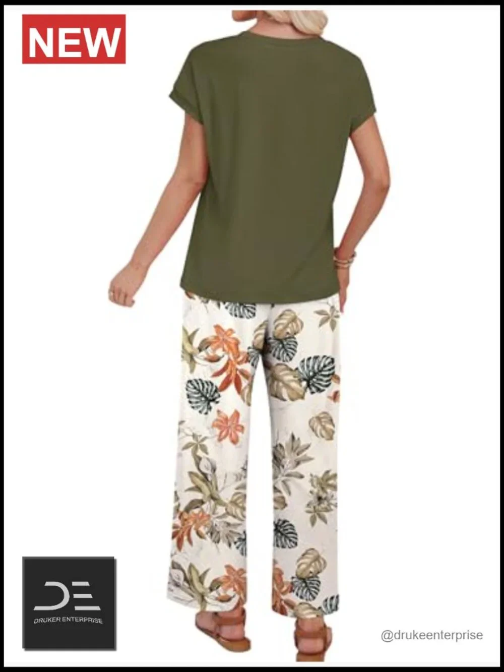 Two Piece Sets Lounge Wear Matching Clothing Sets Cap Sleeve Wide Leg Pants Sets